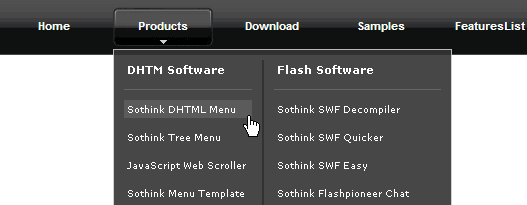 Black Menu - List Menu