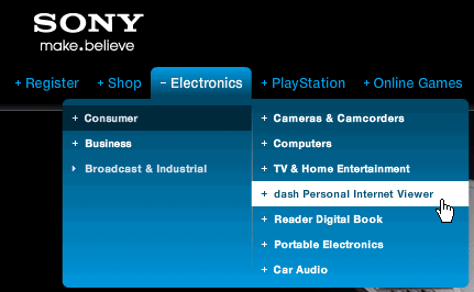 Black Menu - Sony Menu